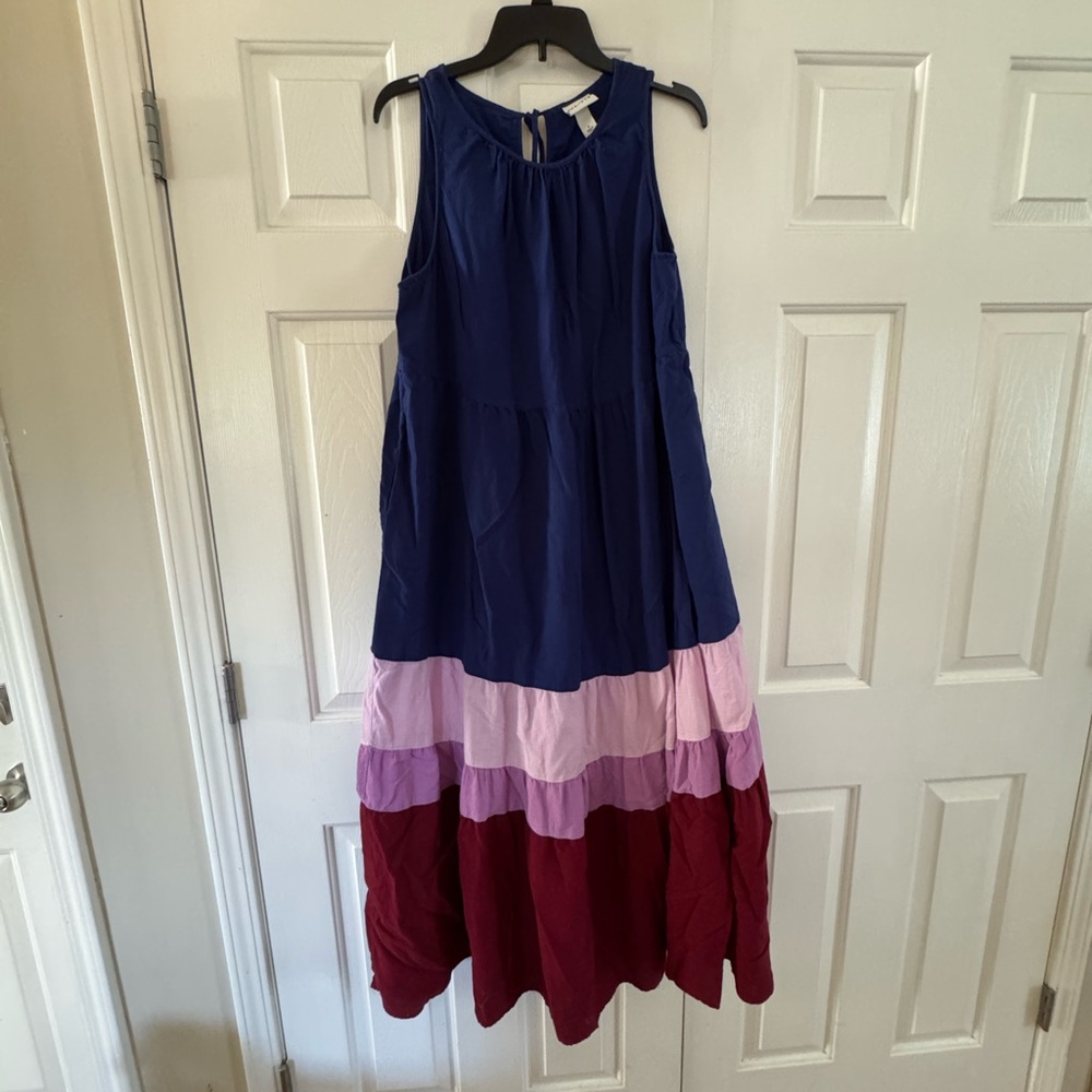 Avi and Viv plus size x Colorblock Maxi Dress in Blue, Pink, and Red